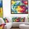 Designart - Abstract Watercolor Texture - Abstract Canvas Artwork in Black Frame